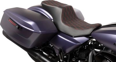 Sadel Drag Specialties Predator 2 dubbel diamond vinyl Touring 23-upp röd