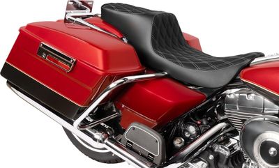 Sadel Drag Specialties Predator 2 dubbel diamond Touring 96-07 silver