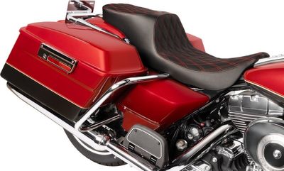 Sadel Drag Specialties Predator 2 dubbel diamond Touring 96-07 röd