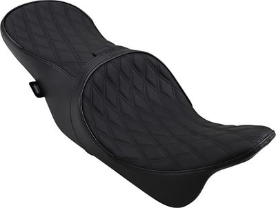 Sadel 2-sits låg profil framflyttad Drag Specialties läder Touring 08-24, Trike 14-21