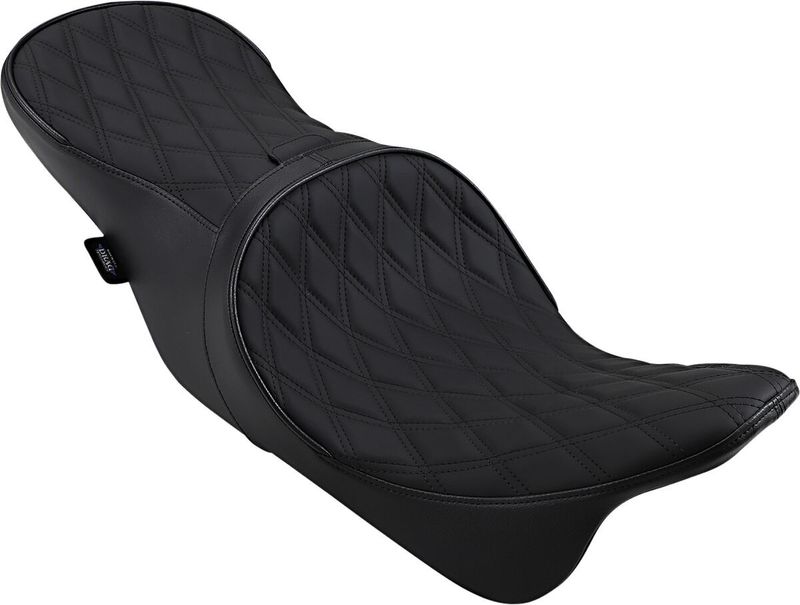 Sadel 2-sits låg profil framflyttad Drag Specialties läder Touring 08-24, Trike 14-21