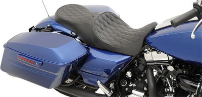 Sadel 2-sits låg profil framflyttad Drag Specialties läder Touring 08-24, Trike 14-21