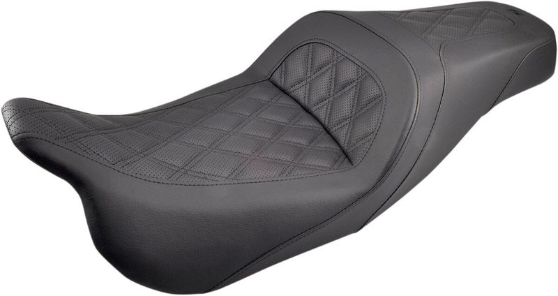 Sadel Saddlemen Lattice Stitched Saddlehyde Saddlegel smal läder svart