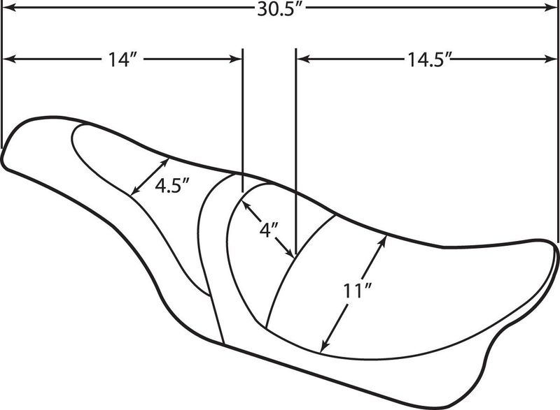 Sadel Drag Specialties Caballero 2 Forward Suede vinyl diamond svart
