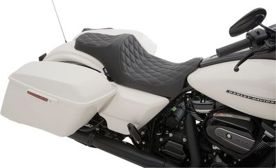 Sadel Drag Specialties Predator III dubbel diamond Touring 08-24 svart/silver