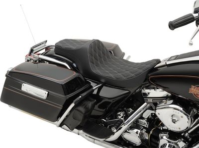 Sadel Drag Specialties Predator III dubbel diamond vinyl svart Touring 97-07 0801-1130
