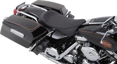 Solosadel Drag Specialties EZ-ON Low-Profile dubbel diamond Touring 97-07 svart