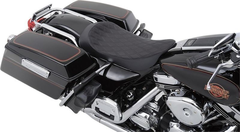 Solosadel Drag Specialties EZ-ON Low-Profile dubbel diamond Touring 97-07 svart