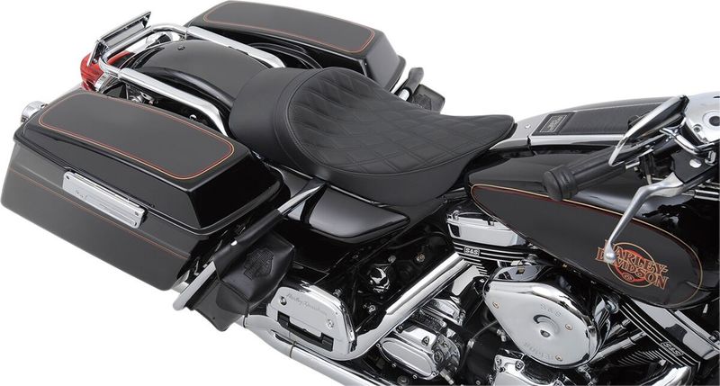 Solosadel Drag Specialties EZ-ON svart dubbel Touring 97-07