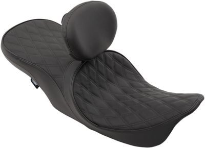 Sadel 2-sits låg profil framflyttad Drag Specialties läder Touring 97-07