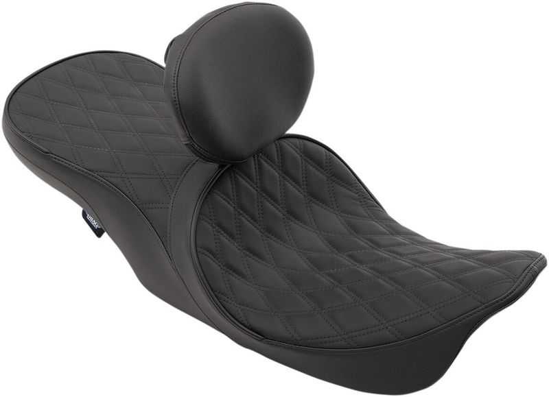 Sadel 2-sits låg profil framflyttad Drag Specialties läder Touring 97-07