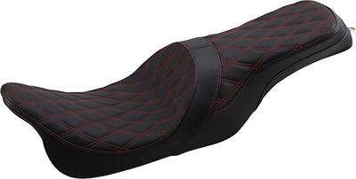 Sadel Drag Specialties Positioned Predator Touring 08-24, Trike 14-21 röd