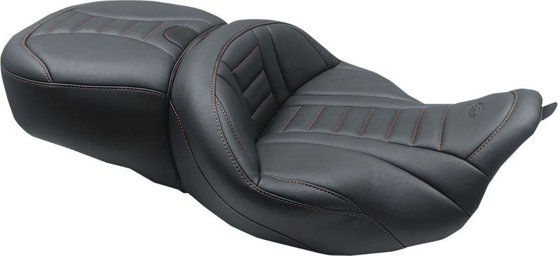 Touringsadel Mustang Removable Option Touring 08-upp, Trike 14-21 svart/röd