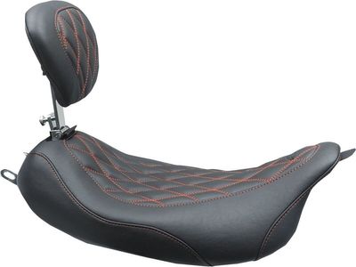 Solosadel Mustang Tripper Removable bred Touring 08-upp, Trike 14-21 blå/röd