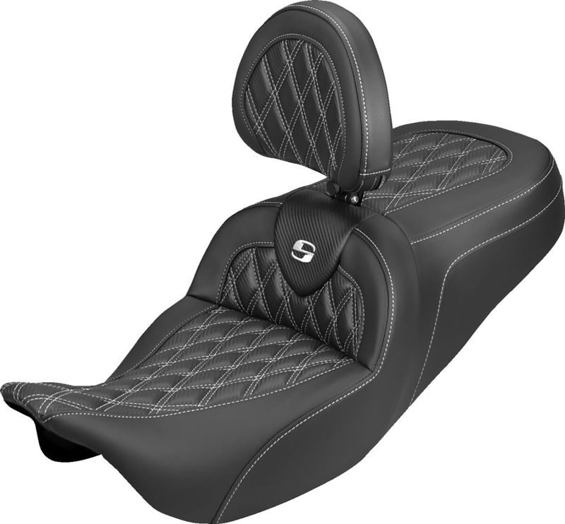 Sadel Saddlemen Roadsofa kolfiber vit Touring 08-upp 808-07B-206B6