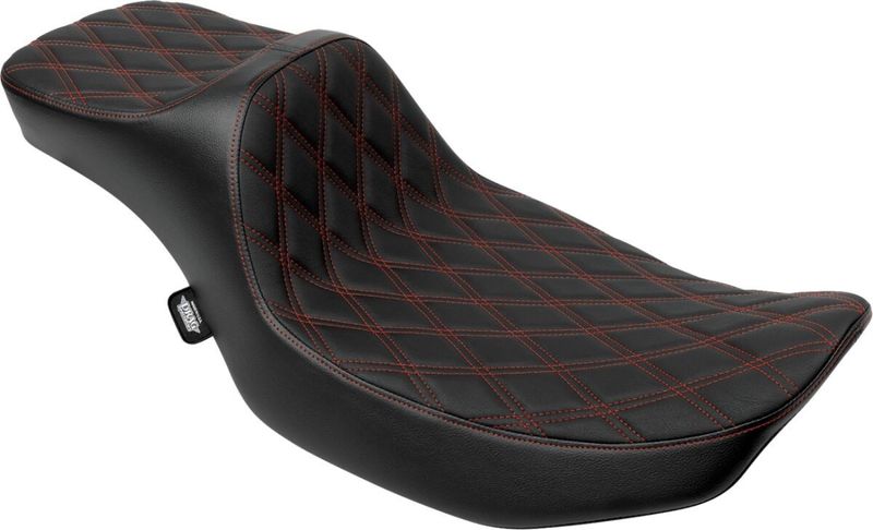 Sadel Drag Specialties Reach Predator III förlängd dubbel diamond Touring 23-upp röd