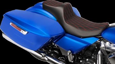 Sadel Drag Specialties Reach Predator III förlängd dubbel diamond Touring 23-upp röd