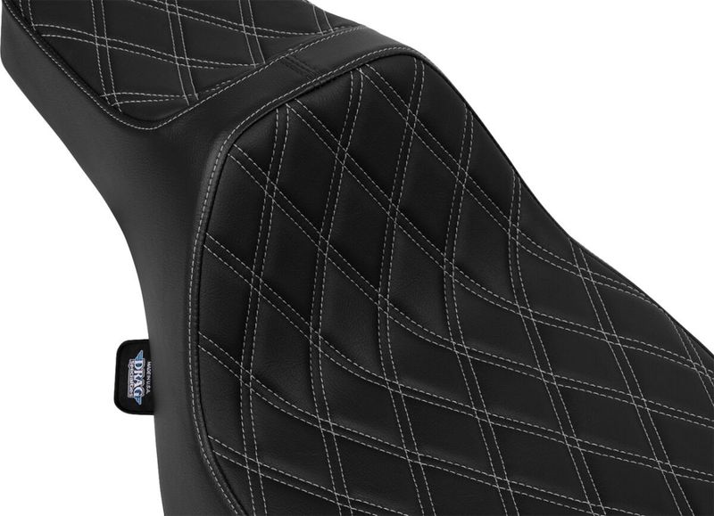 Sadel Drag Specialties Reach Predator III Silvr förlängd vinyl Touring 23-upp
