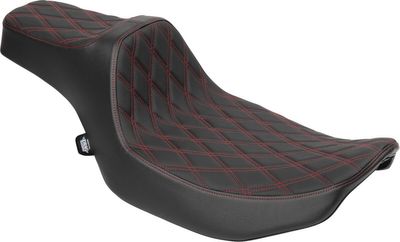 Sadel Drag Specialties Reach Predator III förlängd vinyl röd Touring 23-upp