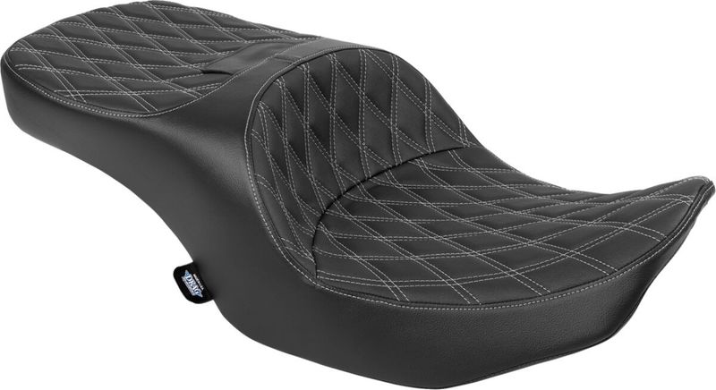 Touringsadel Drag Specialties Freedom svart vinyl silver Touring 23-upp