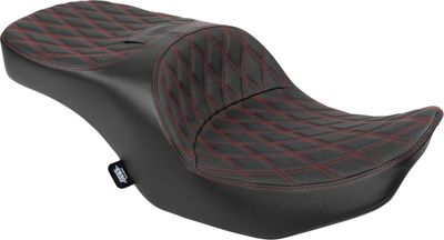 Touringsadel Drag Specialties Freedom svart vinyl röd Touring 23-upp