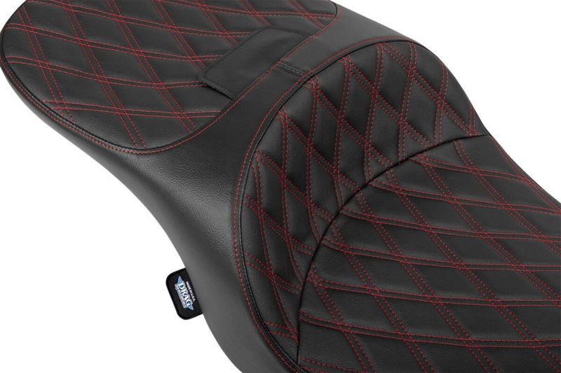 Touringsadel Drag Specialties Freedom svart vinyl röd Touring 23-upp