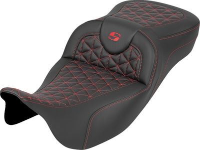 Sadel Saddlemen RoadSofa Tri Gripper Sofa förlängd Touring 08-upp röd