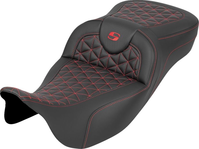 Sadel Saddlemen RoadSofa Tri Gripper Sofa förlängd Touring 08-upp röd