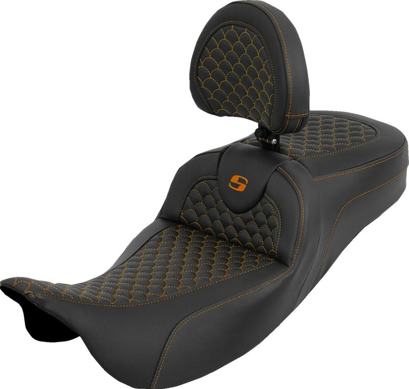Sadel Saddlemen Dragon RoadSofa Sofa Reach förlängd Touring 08-upp orange