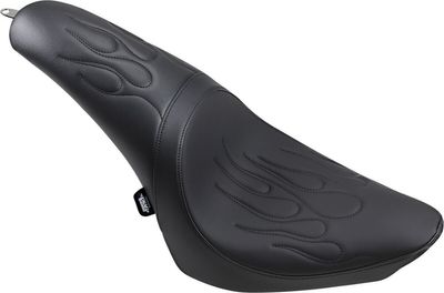 Sadel Drag Specialties Predator vinyl svart flame Softail 00-17