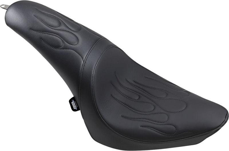 Sadel Drag Specialties Predator vinyl svart flame Softail 00-17