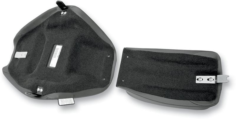 Sadel Drag Specialties solo EZ Glide II slät vinyl svart med fäste för förarryggstöd