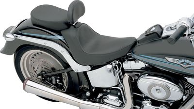 Solosadel Drag Specialties förare vinyl svart slät Softail 06-17