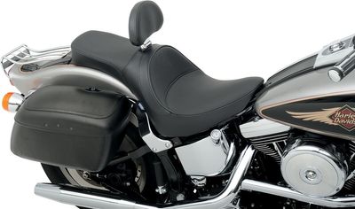 Sadel Drag Specialties Solo-Style läder förare vinyl svart Softail 85-99