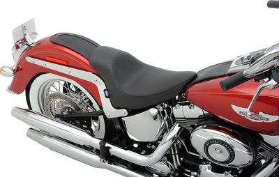 Solosadel fäste Drag Specialties EZ-ON slät vinyl svart Softail 00-17