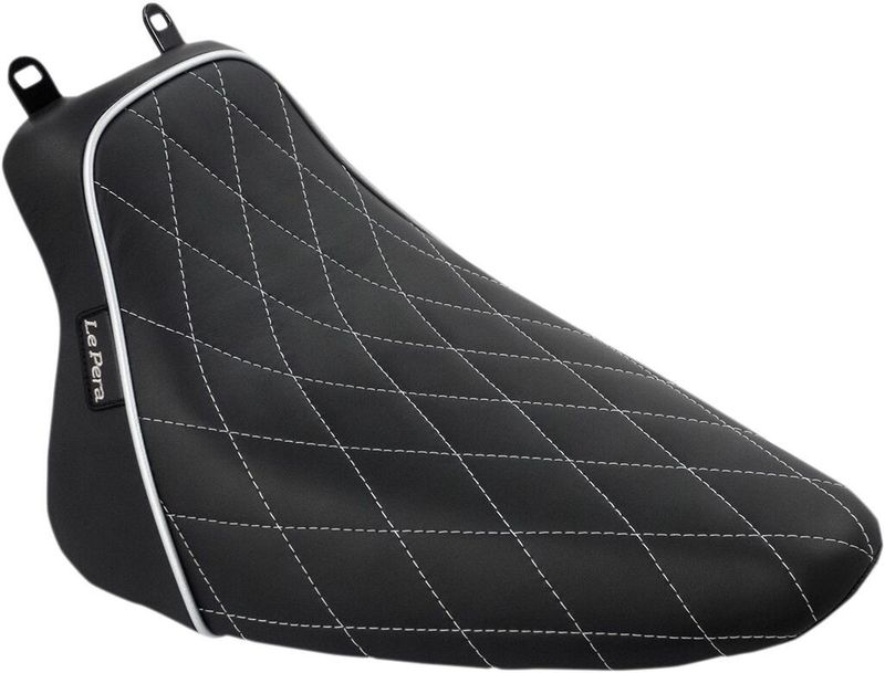 Solosadel Le Pera Bare Bones svart vit diamond Softail 08-17