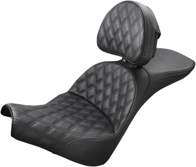 Sadel Saddlemen Explorer Lattice med ryggstöd svart Softail 18-upp 818-30-030LS
