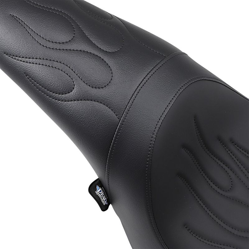 Sadel Drag Specialties Predator vinyl svart flame Softail 06-17
