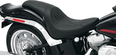 Sadel Drag Specialties Predator vinyl svart flame Softail 06-17
