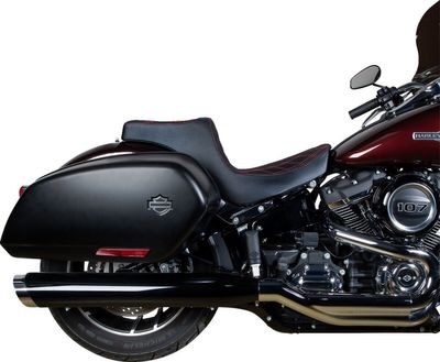 Sadel Drag Specialties Predator III dubbel diamond Softail 18-upp svart/röd