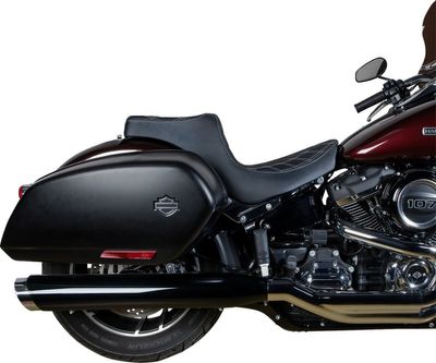 Sadel Drag Specialties Predator III dubbel diamond Softail 18-upp svart/silver