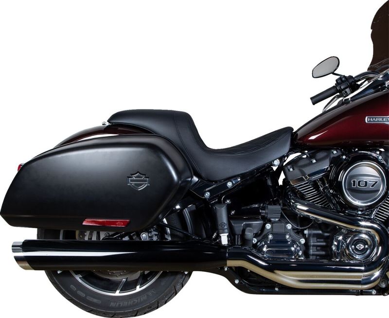 Sadel Drag Specialties Predator Sitching dubbel diamond vinyl Softail 18-upp svart