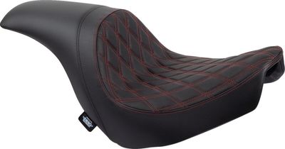 Sadel Drag Specialties Predator Sitching dubbel diamond vinyl Softail 18-upp röd