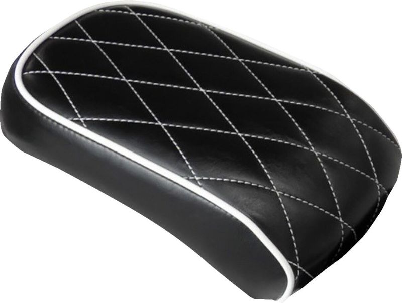 Passagerardyna solosadel Le Pera Bare Bones diamond svart vit Softail 85-17