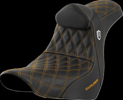Sadel handtag Saddlemen SDC med ryggstöd Softail 18-upp guld