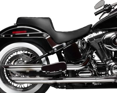 Sadel Drag Specialties Predator 2 dubbel diamond Softail 00-17 silver