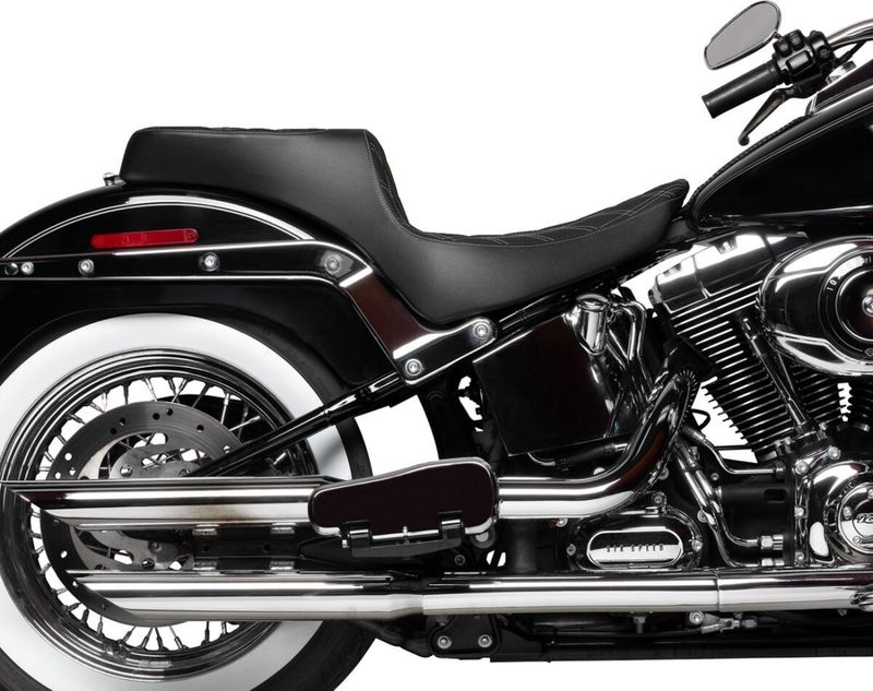 Sadel Drag Specialties Predator 2 dubbel diamond Softail 00-17 silver
