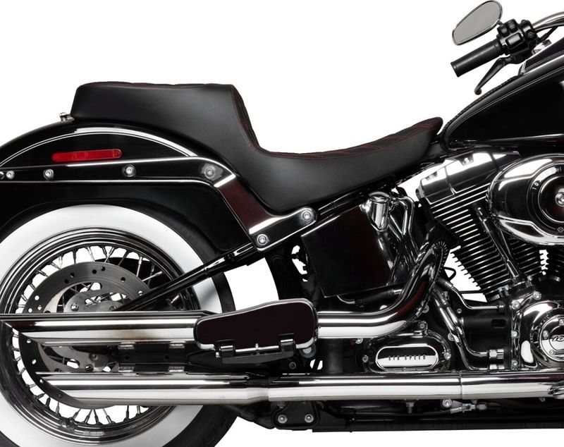 Sadel Drag Specialties Predator 2 dubbel diamond Softail 00-17 röd