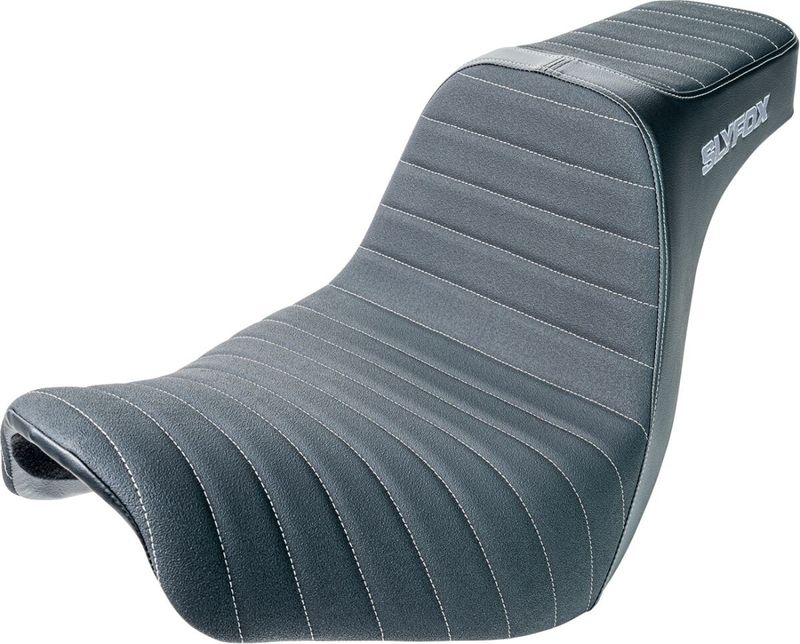 Sadel Slyfox Noon vinyl Softail 18-24 silver