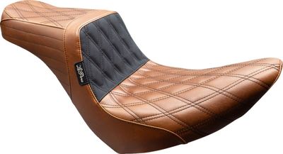 Sadel Le Pera Tailwhip dubbel diamond svart brun Softail 18-upp